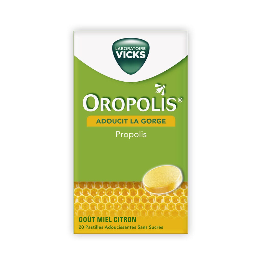 Oropolis Propolis 20 pastilles Gout Miel Citron Mediflor