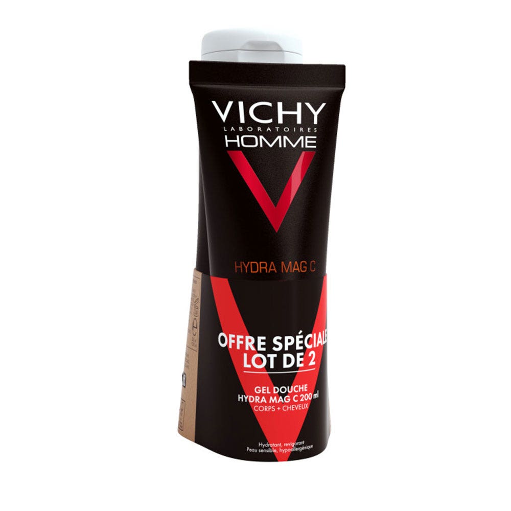 Vichy Hydra Mag-C Gel Douche Hydratant Energisant Corps & Cheveux 2x200ml