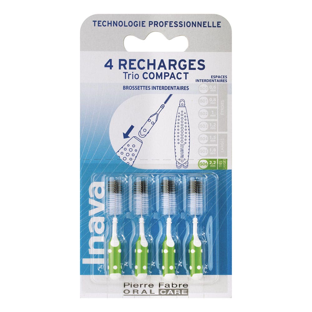 Inava Recharges Brossettes Interdentaires 2.2mm Vert x4