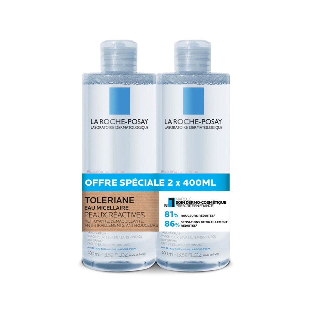 La Roche-Posay Toleriane Eau Micellaire Peaux Réactives 2x400ml