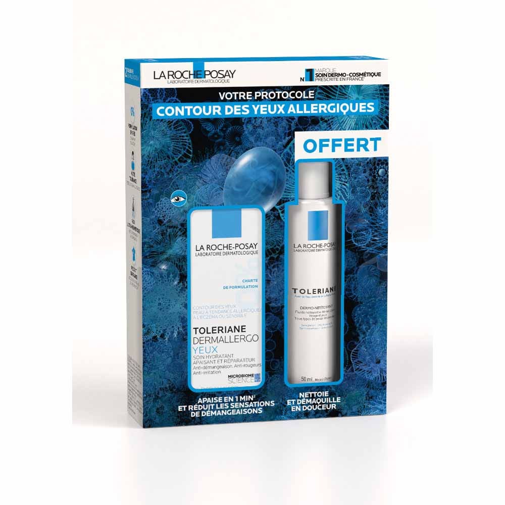 La Roche-Posay Toleriane Coffret Dermallergo Yeux + Dermo-nettoyant offert