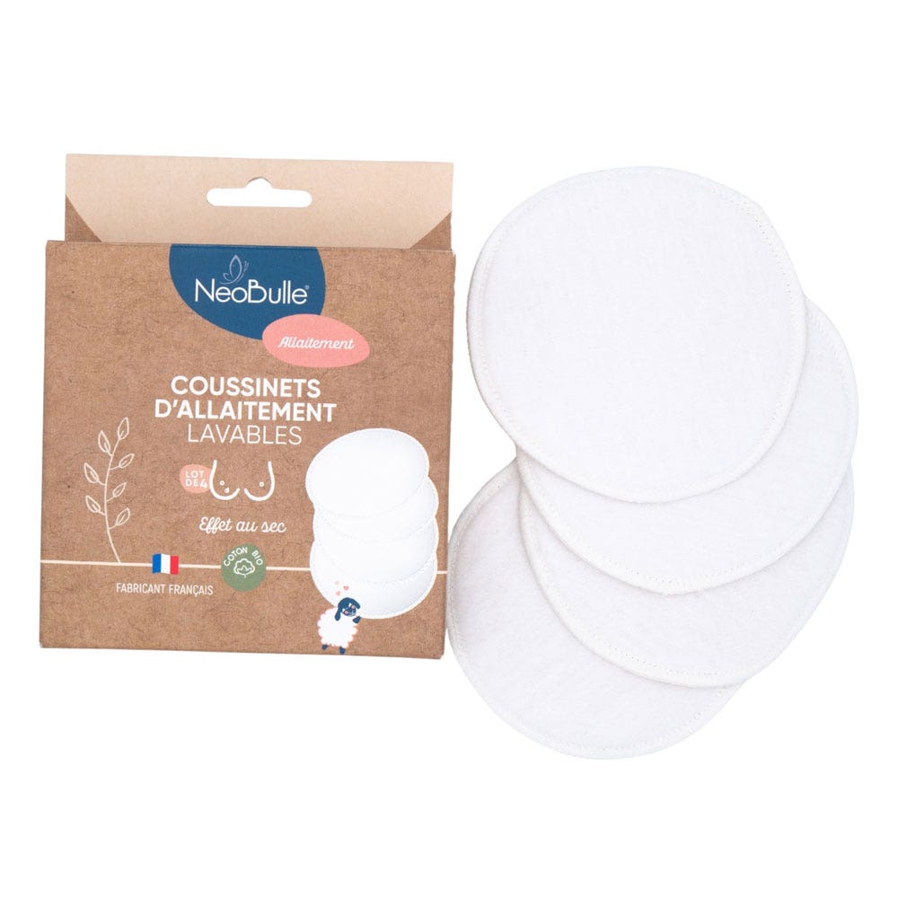 Neobulle Soins Allaitement Coussinets D'Allaitement Lavables x4