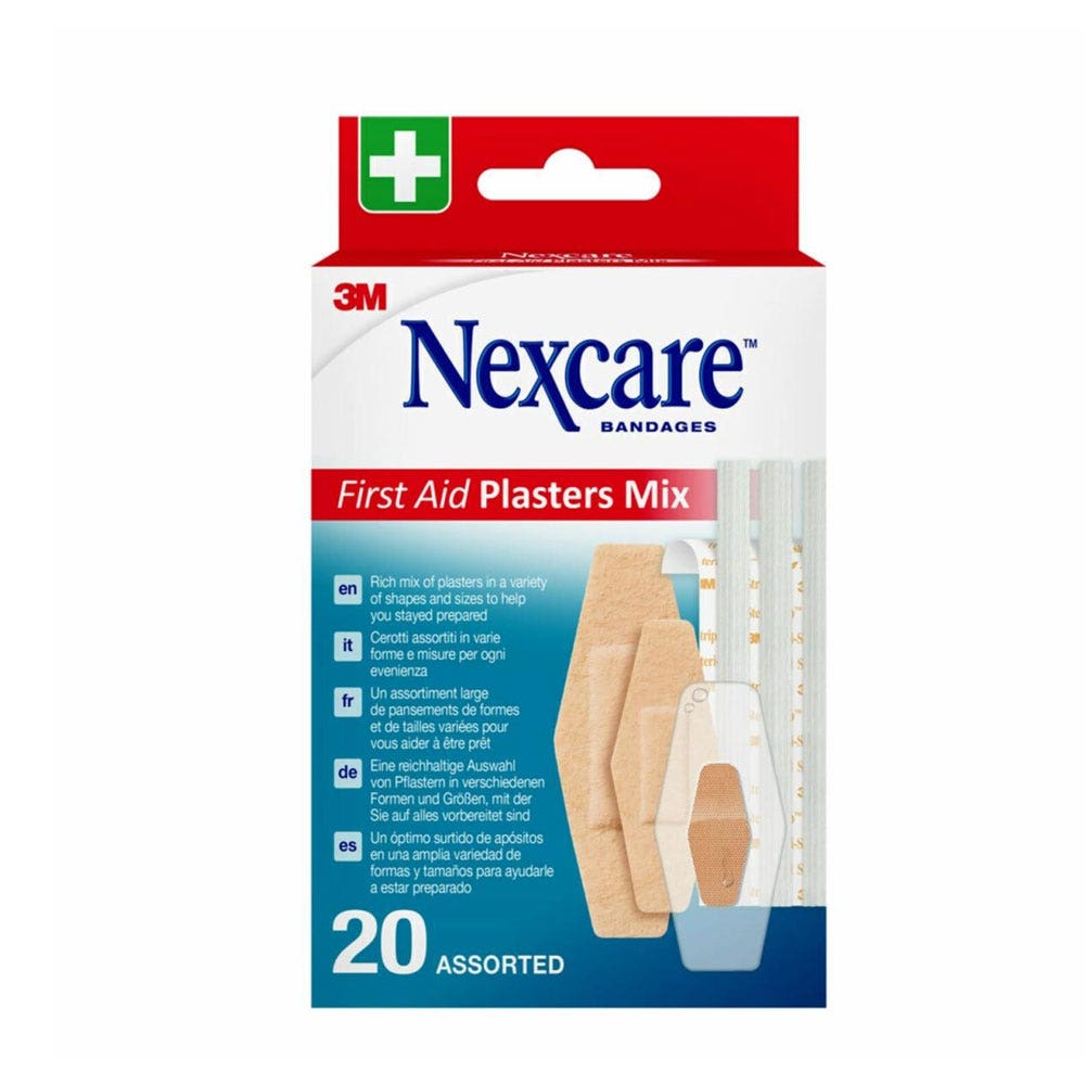 Nexcare First Aid Plasters Mix Pansements x20