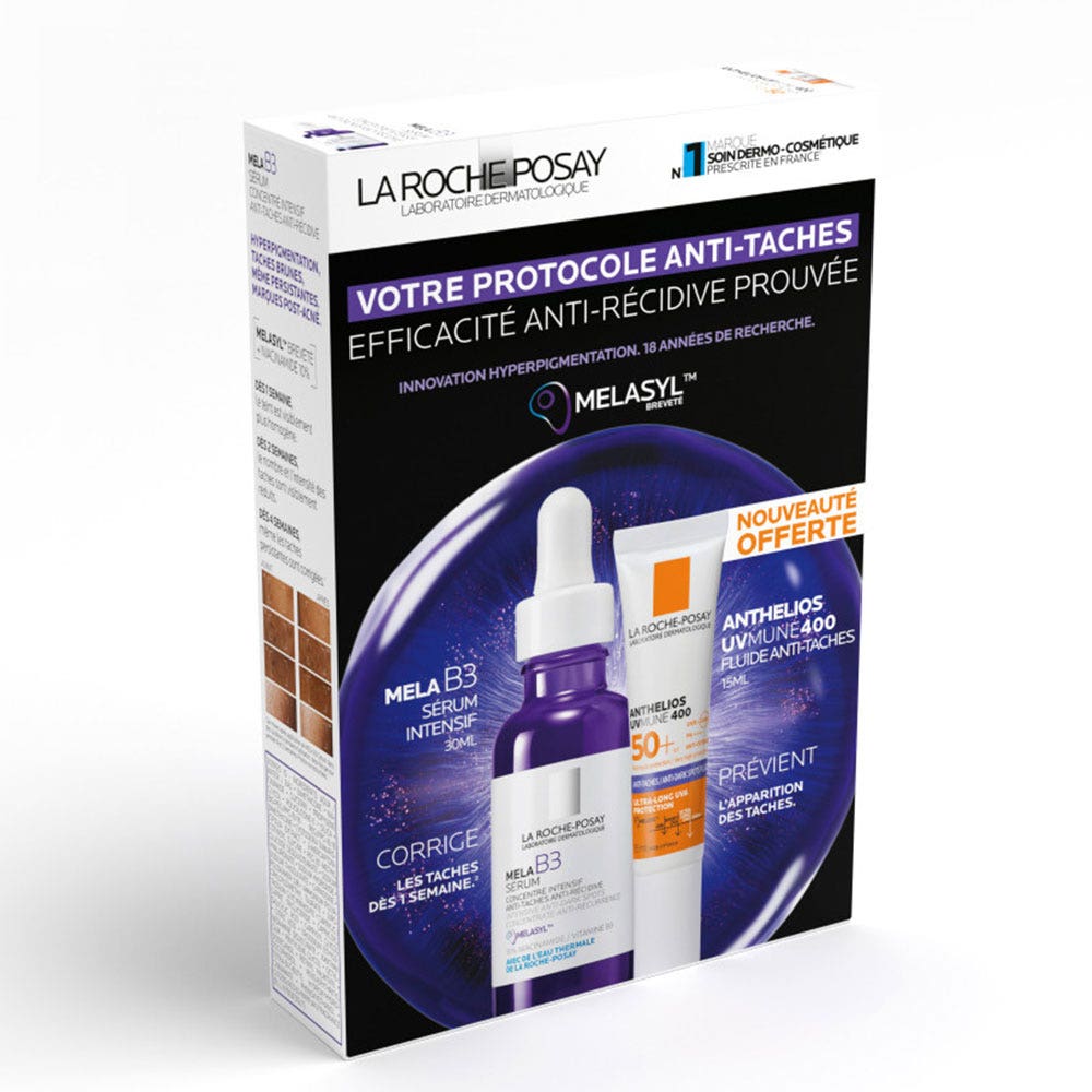 La Roche-Posay Toleriane Coffret Anti-taches Melasyl™ Sérum Visage Intensif + Crème Anthelios SPF50 Offert