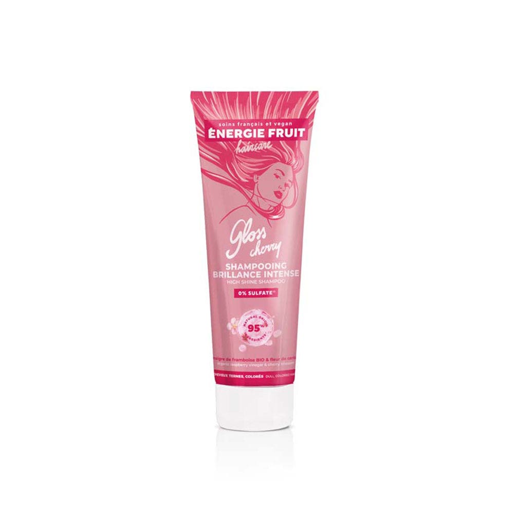 Energie Fruit Shampooing Brillance Intense Fleur de Cerisier & Vinaigre de Framboise Bio Cheveux Ternes Colorés 250ml