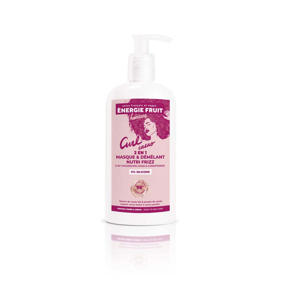 Energie Fruit Masque 2en1 Nutri Frizz Poudre et Beurre de Cacao Bio Cheveux Frisés À Crépus 300ml
