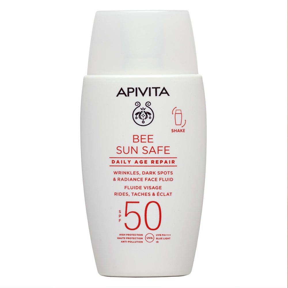 Apivita Bee Sun Safe Daily Age Repair Fluide Visage Rides Taches Eclat SPF50 50ml