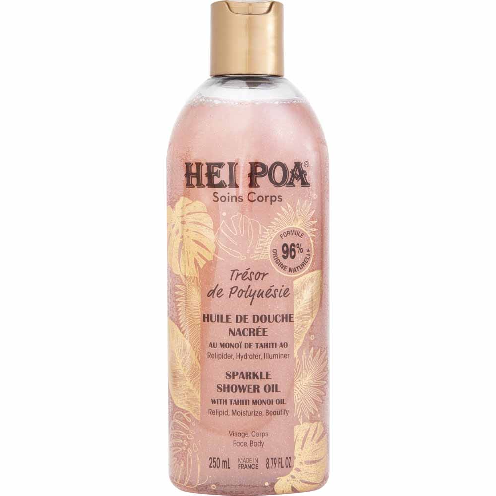 Hei Poa Soins Corps Huile de Douche Nacrée Trésor de Polynésie 250ml