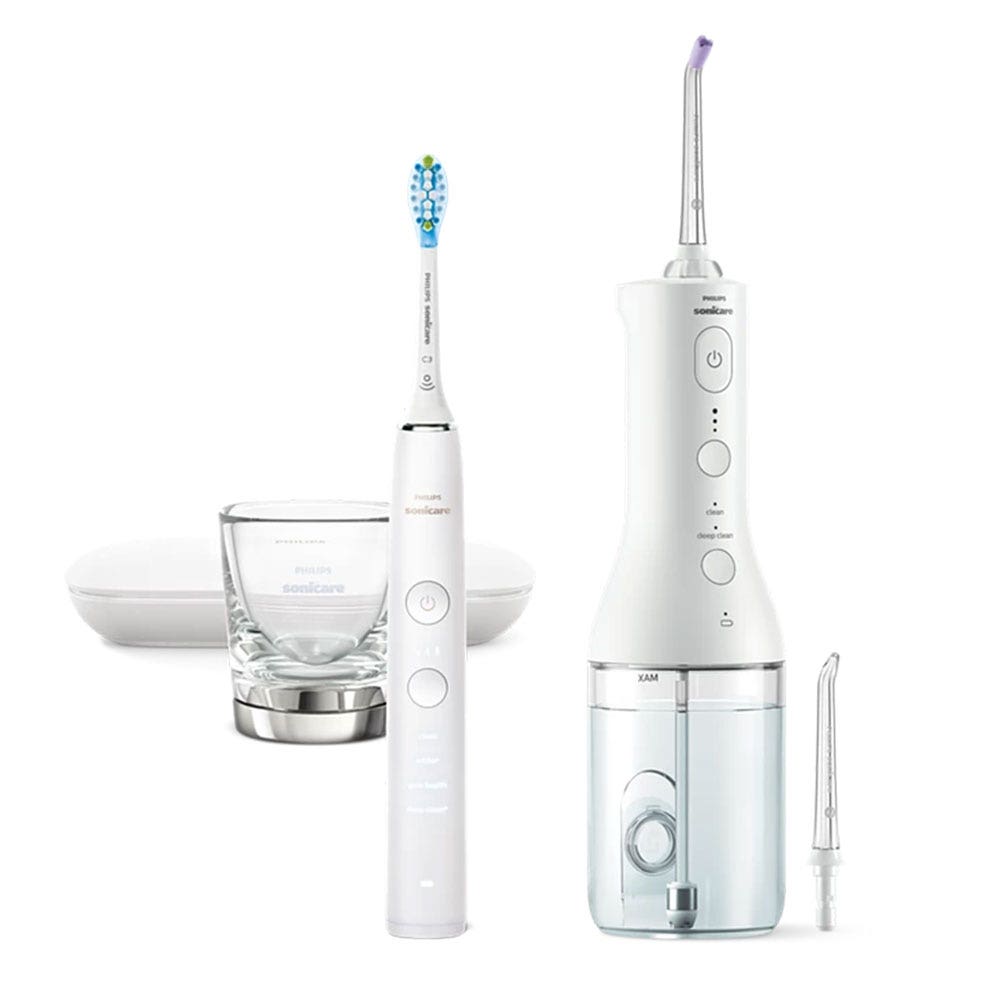 Philips Sonicare Coffret Power Flosser 3000+ Diamond Clean 9000