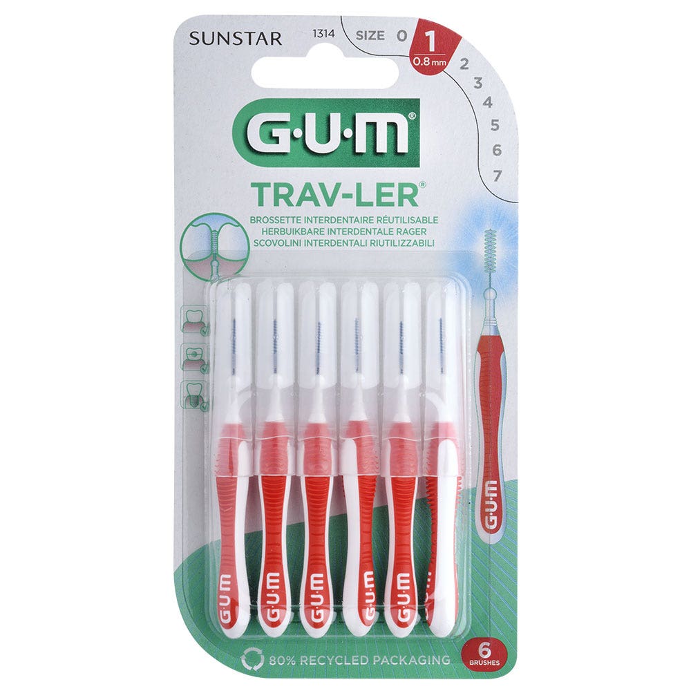 Gum Trav-ler Brossettes Interdentaires 0.8mm x6