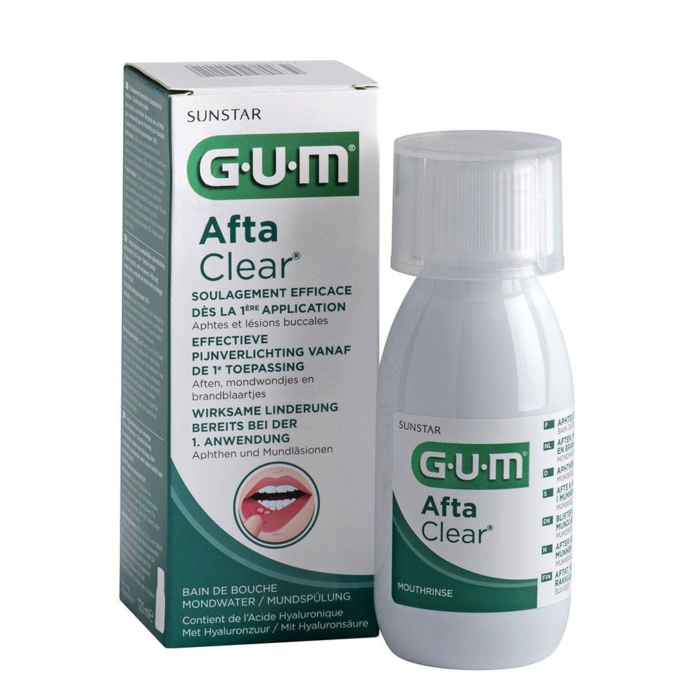 Bain De Bouche 120ml AftaClear Aphtes Et Lesions Buccales Gum