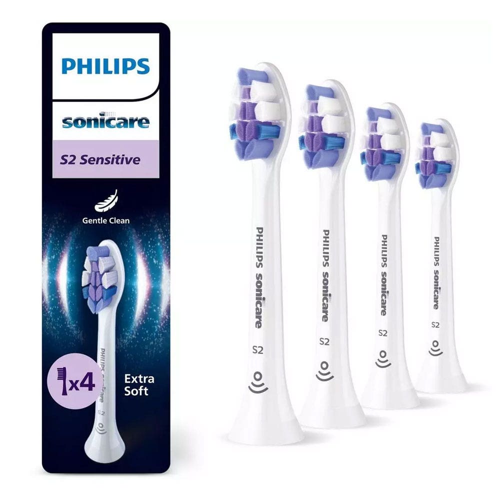 Philips Sonicare Tetes De Brosse A Dents Sensitive Standard S2 HX6054/87 X4