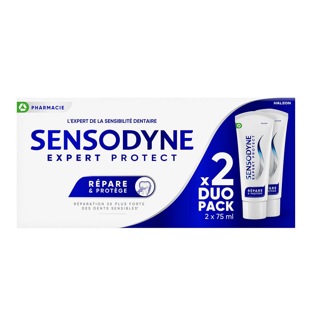 Sensodyne Expert Protect Dentifrice Répare Et Protège Menthe Fraîche 2x75ml