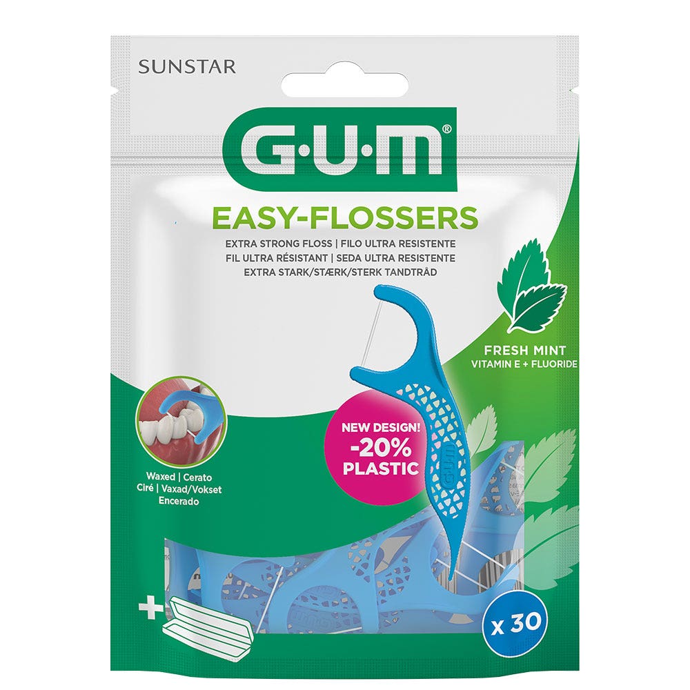Gum Easy Flossers Fil dentaire Etui de transport inclus x30
