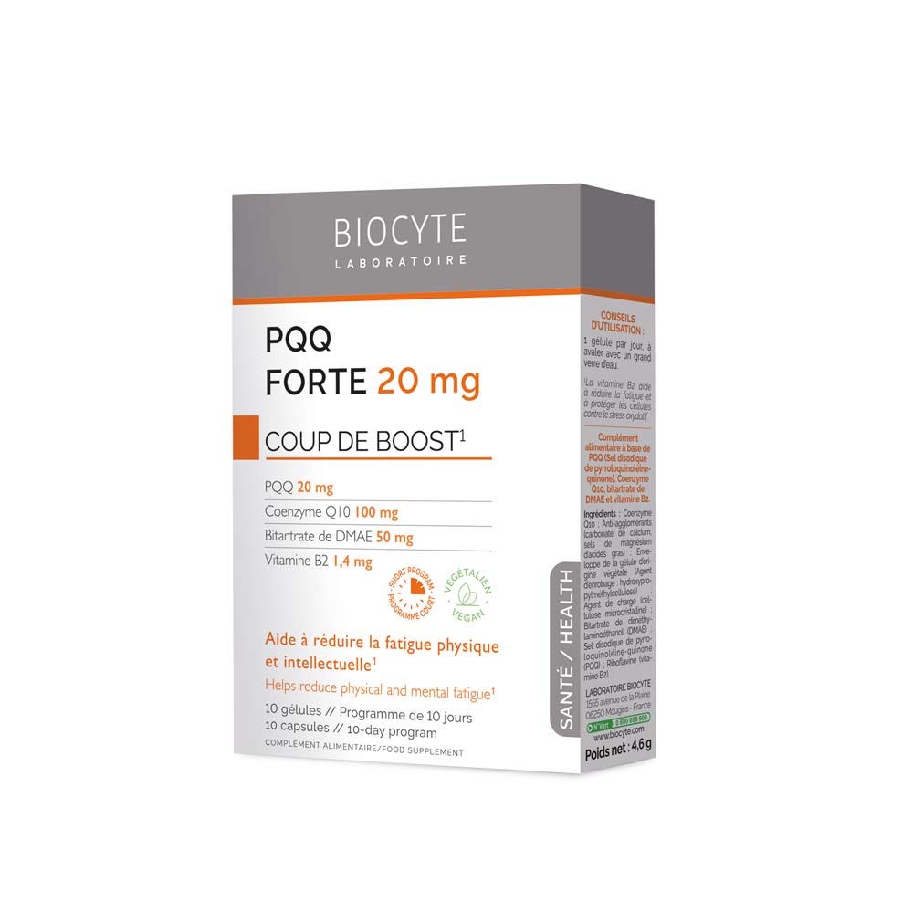Biocyte Santé PQQ Forte 20mg Coup de Boost 10 Gélules