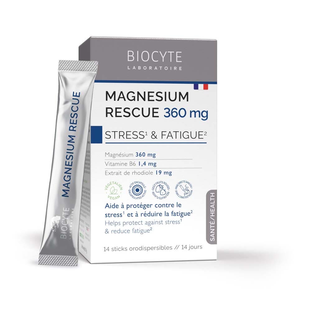 Biocyte Magnesium Rescue 360mg Stress Et Fatigue 14 Sticks