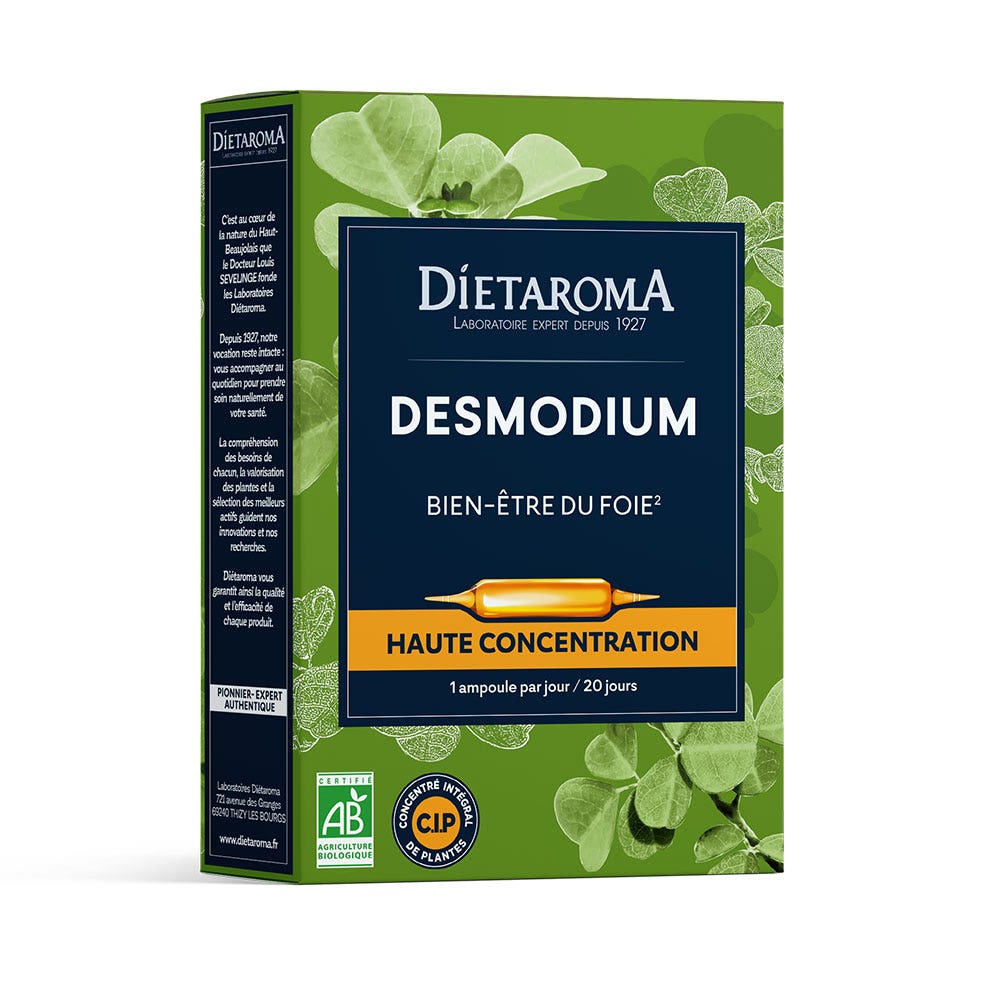 Dietaroma Desmodium Bien-être du foie 20 ampoules