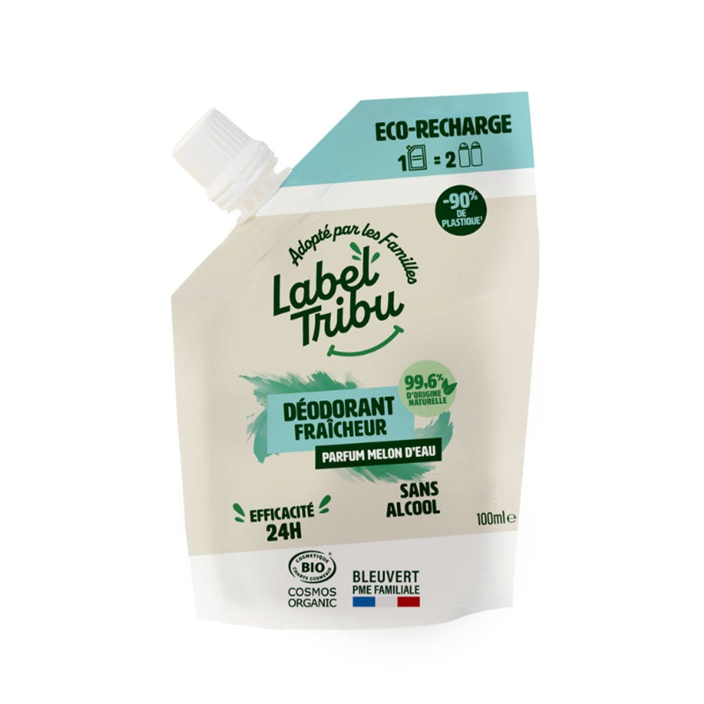 Label Tribu Recharge déodorant Fraîcheur Parfum melon d'eau 100ml
