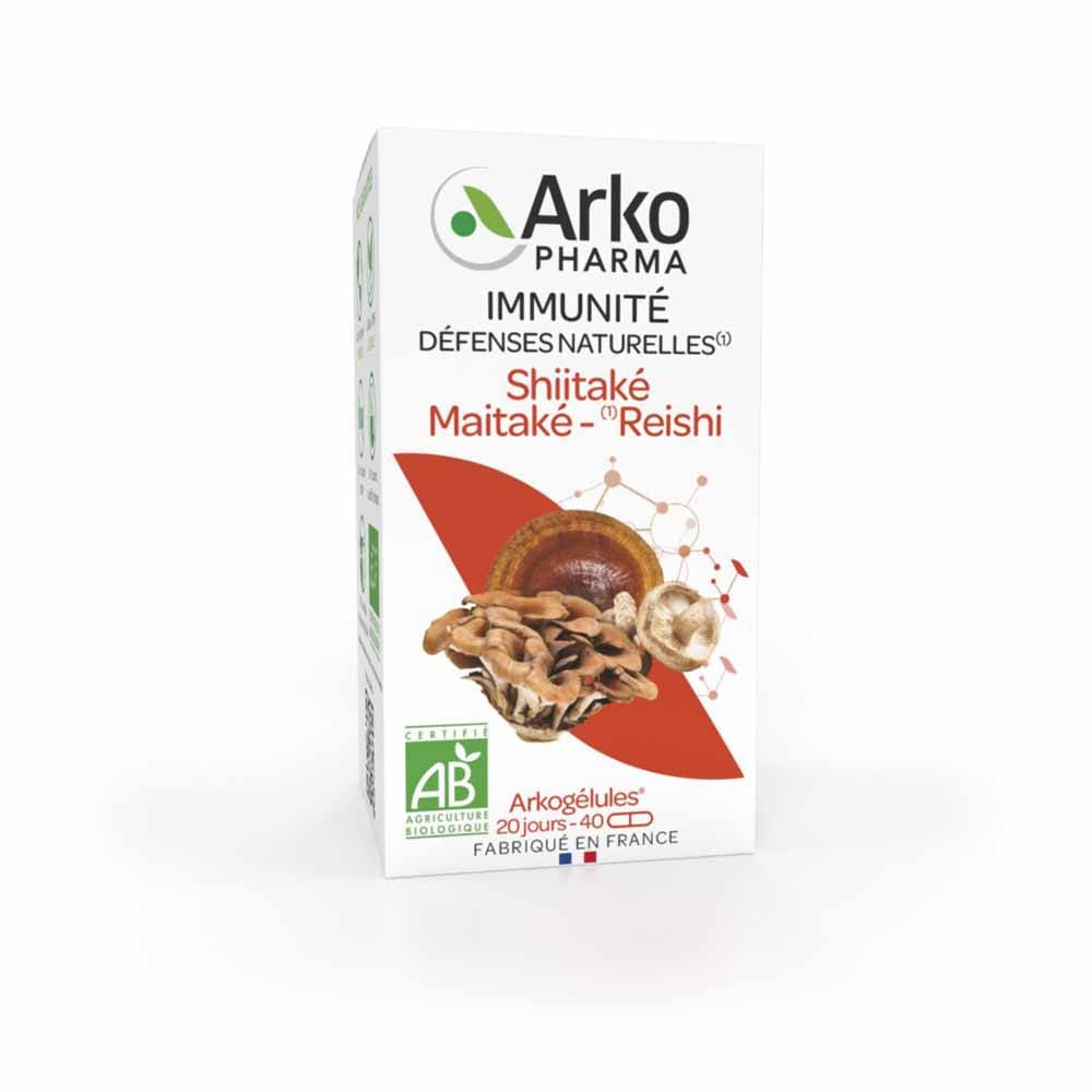 Arkopharma Arkogélules Shiitaké Maitaké-Reishi Bio x40 gélules