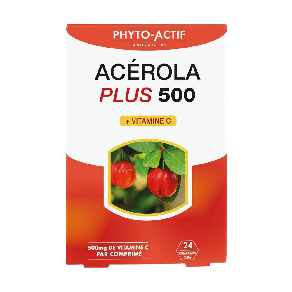 Phyto-Actif Acerola Plus 500 + Vitamine C 100 Comprimés