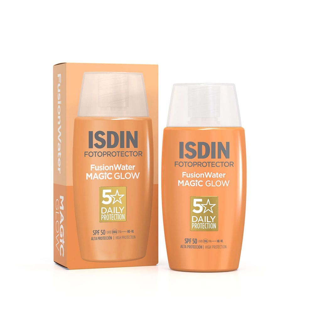 Isdin Fotoprotector Fusion Water Magic Glow Crème Solaire Visage Ultra Légère SPF50 50ml