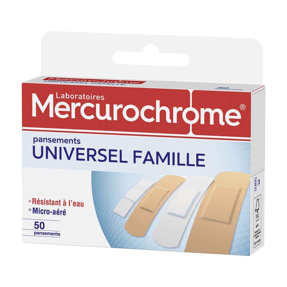 Mercurochrome Pansement Universel Famille X50