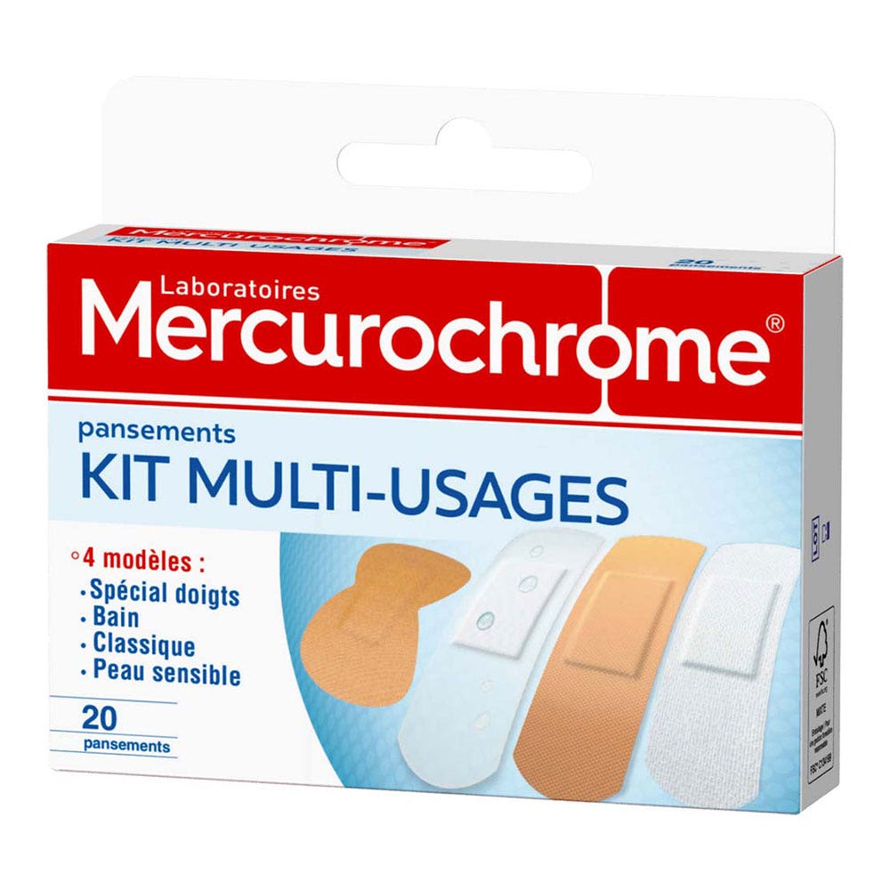 Mercurochrome Pansements Kit Multi-Usages x20