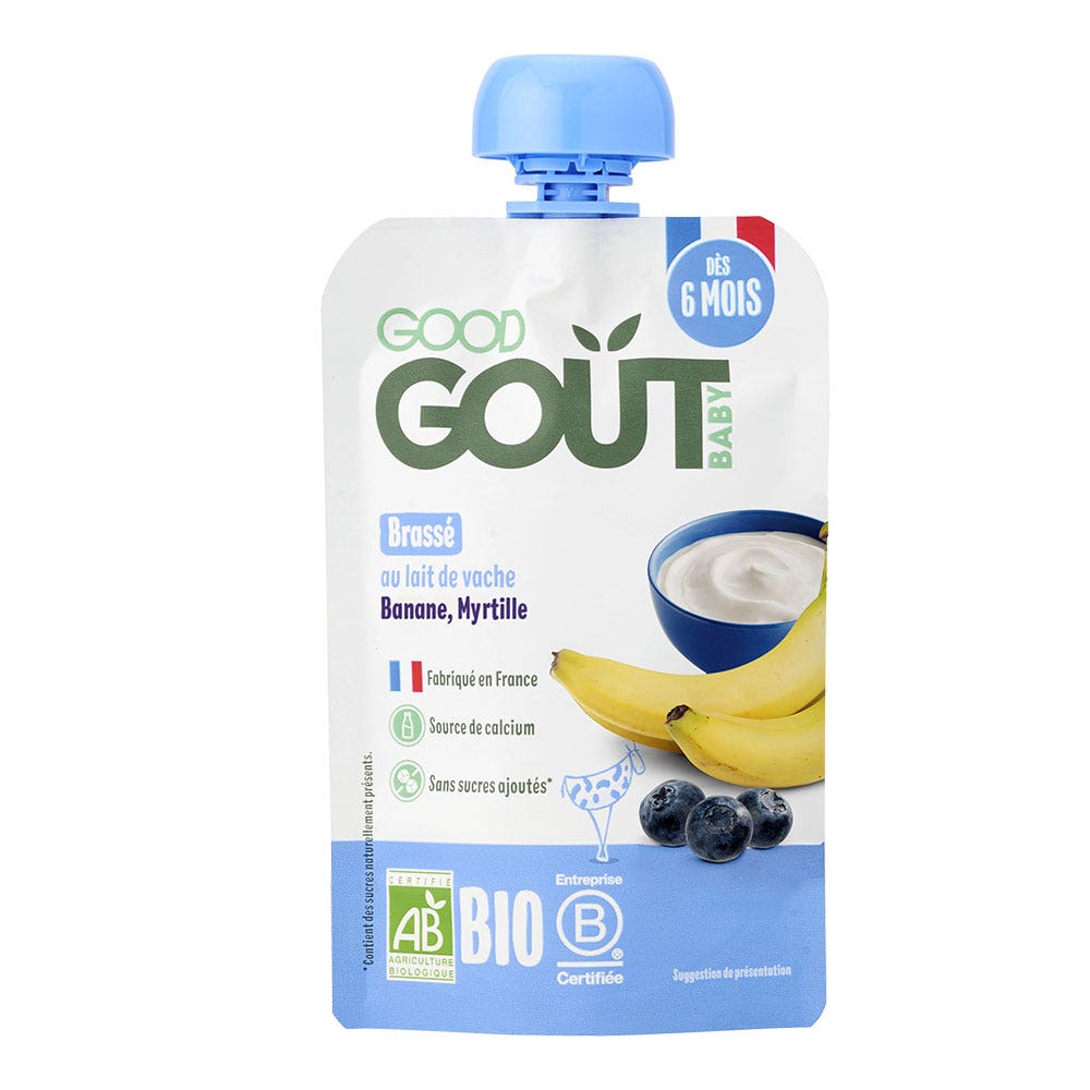 Good Gout Dessert Lait de vache Brassé Bio Dès 6 Mois 90g