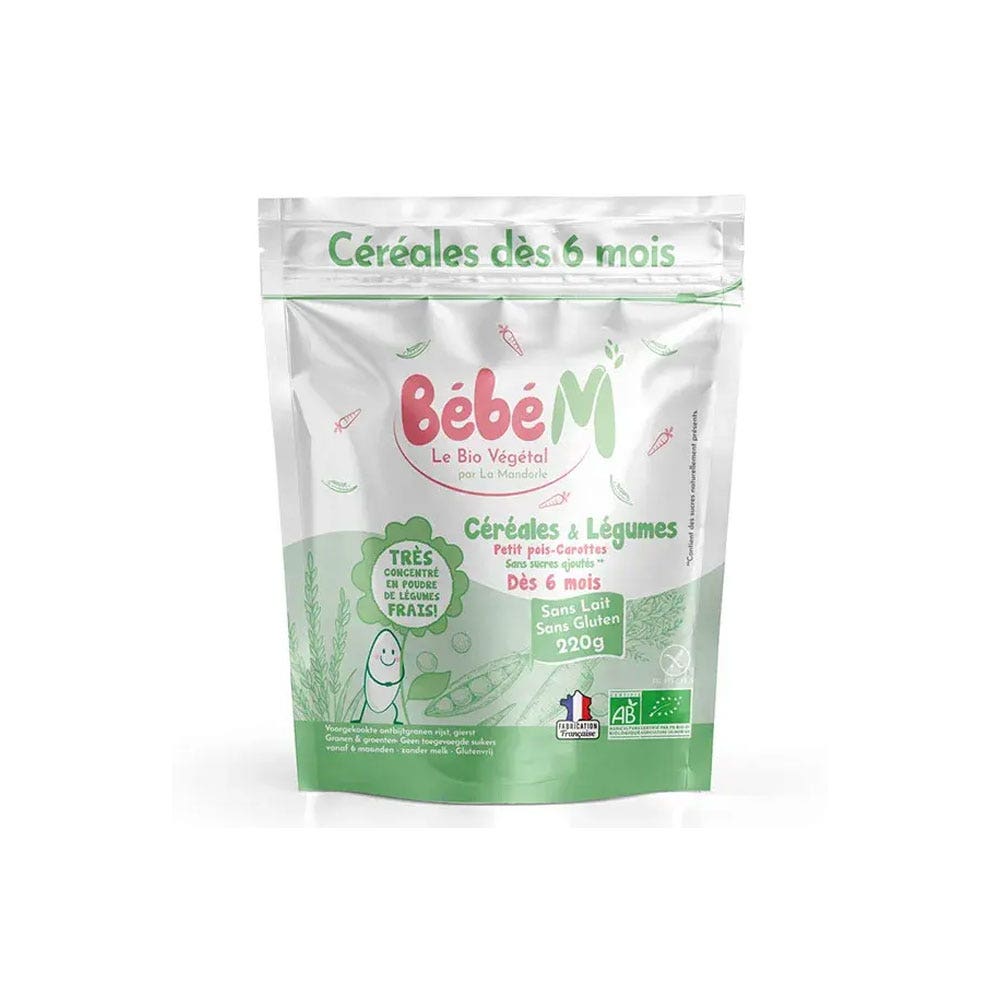 La Mandorle Bébé M Céréales et Légumes Bio Dès 6 Mois 220g
