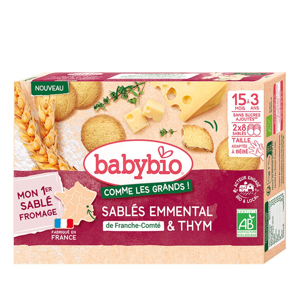 Babybio Sablés Emmental & Thym x16