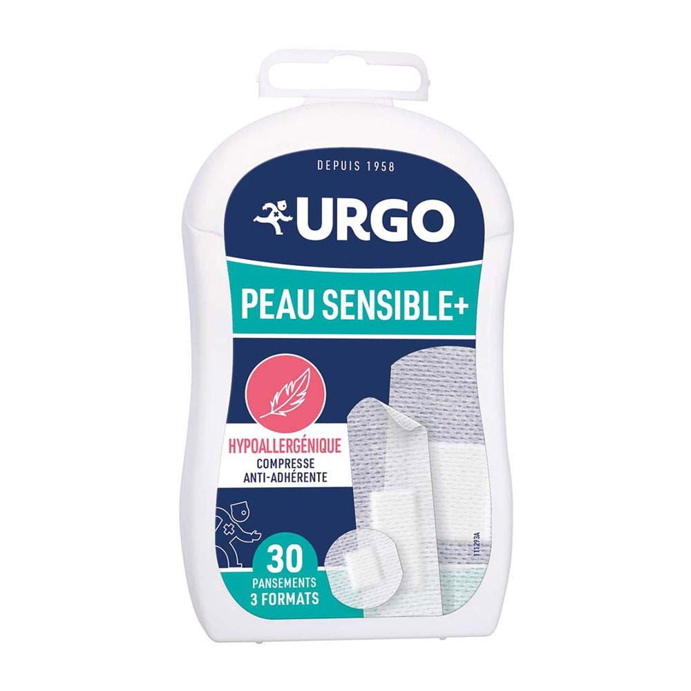 Urgo Pansements Hypoallergénique Peau Sensible+ 3 Formats x30