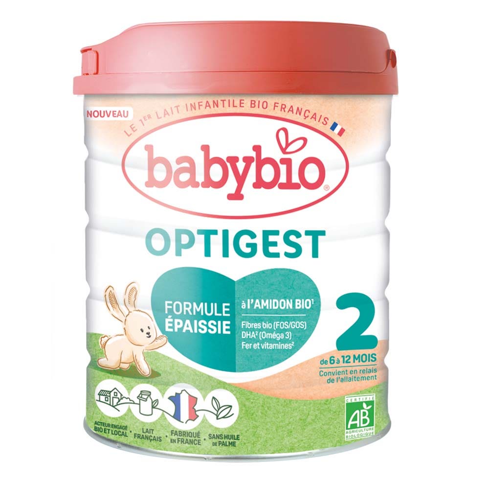 Babybio Laits Infantiles Optigest 2 en Poudre Formule Épaissie De 6 À 12 Mois 800g