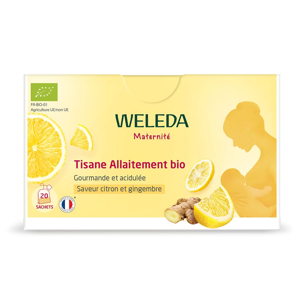 Weleda Tisane Allaitement Bio Saveur Citron et Gingembre 20 Sachets