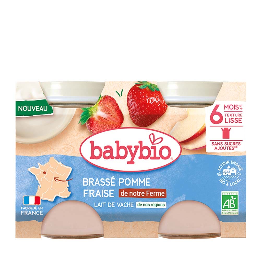 Babybio Desserts Lactés Brassé Au Lait De Vache 6 Mois Et Plus 2x130g