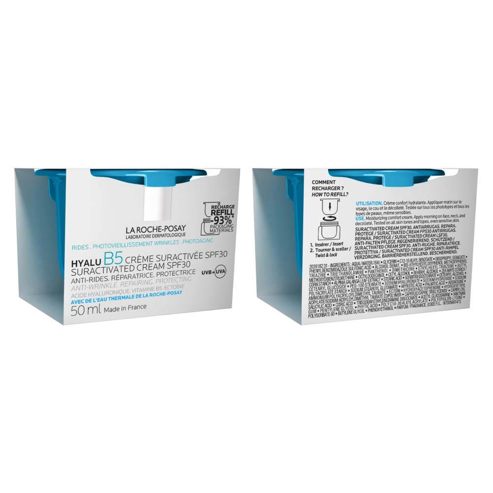 La Roche-Posay Hyalu B5 Recharge Crème Suractivée Visage SPF30 anti-rides Tous Types de Peaux 50ml