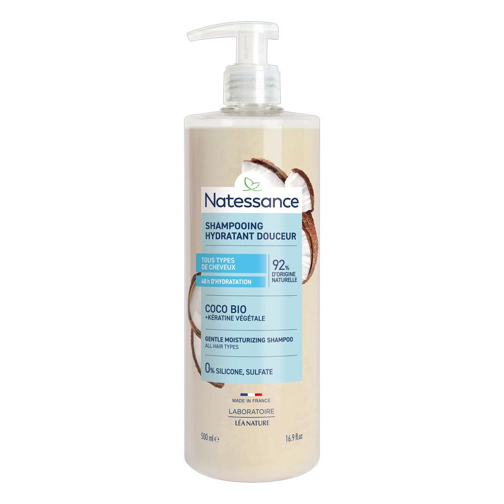 Natessance Capillaires Shampooing Hydratant Douceur Parfum Coco 500ml