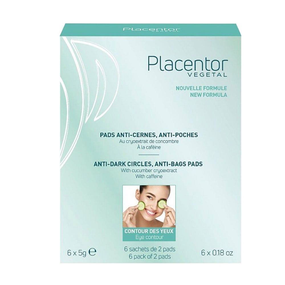 Placentor Végétal Pads Anti-cernes Anti-poches 6 Sachets de 2 Pads