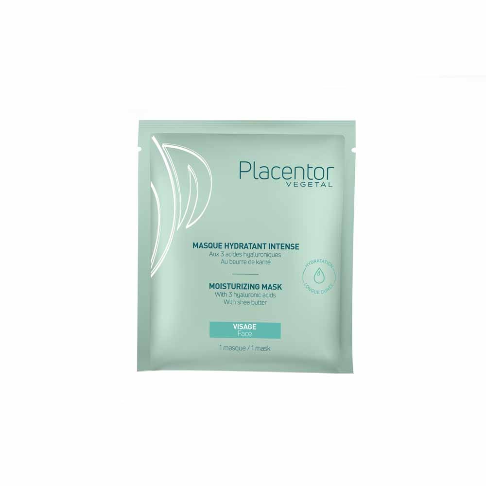 Placentor Végétal Masque hydratant intense Aux 3 acides hyaluroniques Au beurre de karité x1 unité