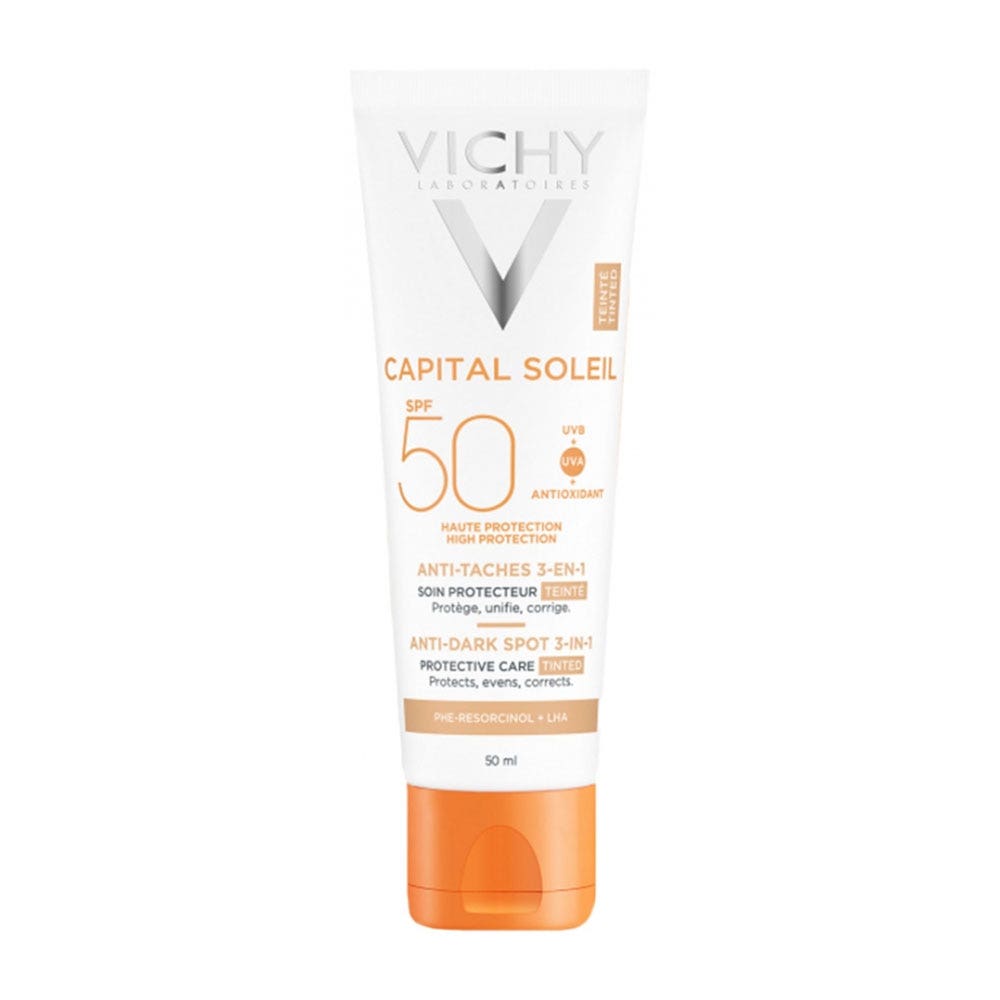 Vichy Capital Soleil Soin Anti Taches Teinte 3-en-1 Haute Protection Spf50+ 50ml