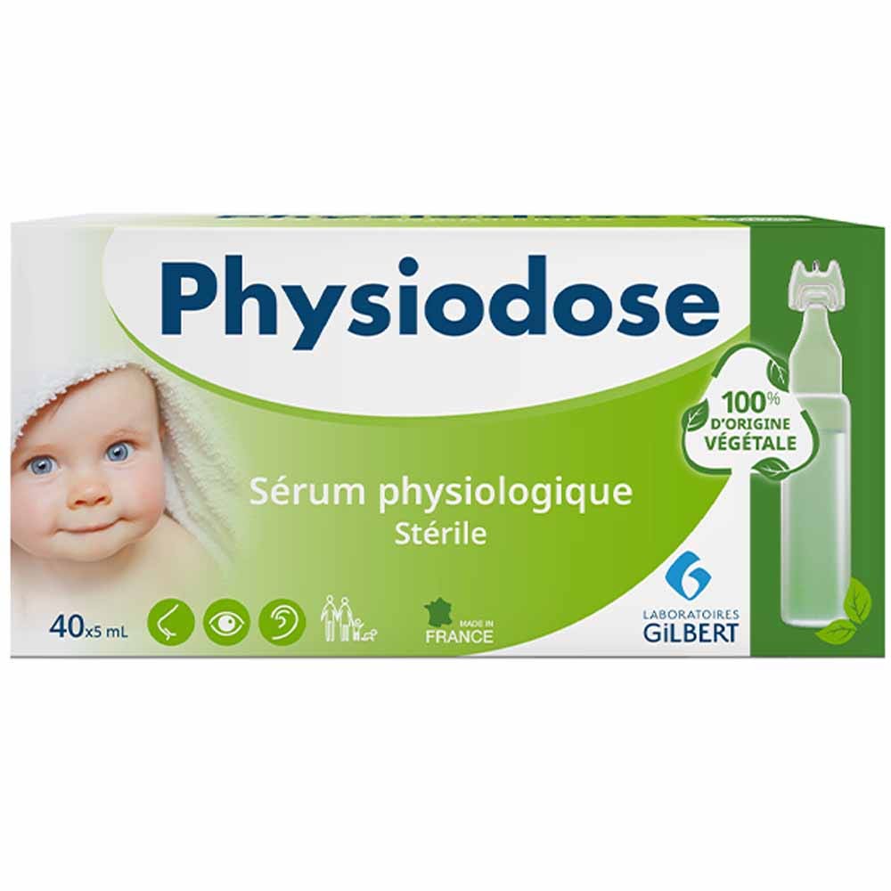Gilbert Physiodose Serum physiologique sterile Plastique Végétal 40 unidoses de 5ml
