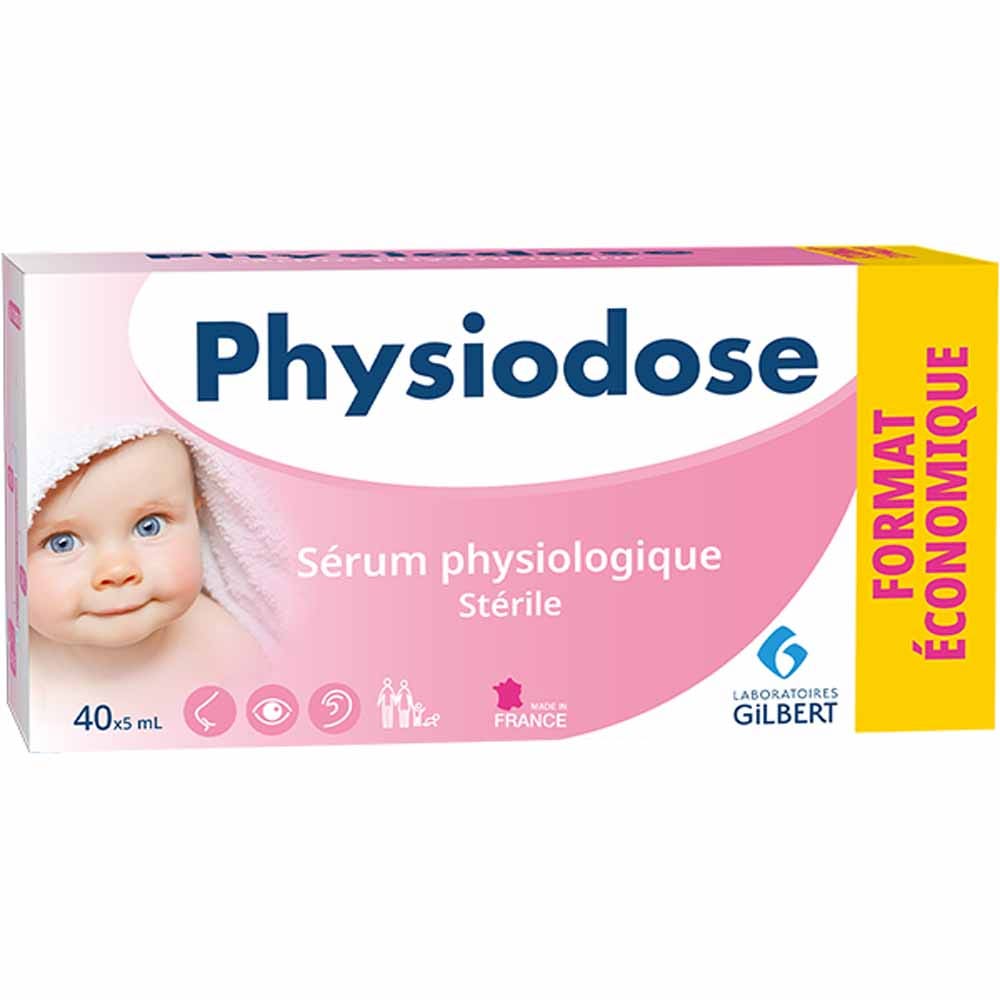 Gilbert Physiodose Serum Physiologique stérile 40 Unidoses de 5ml