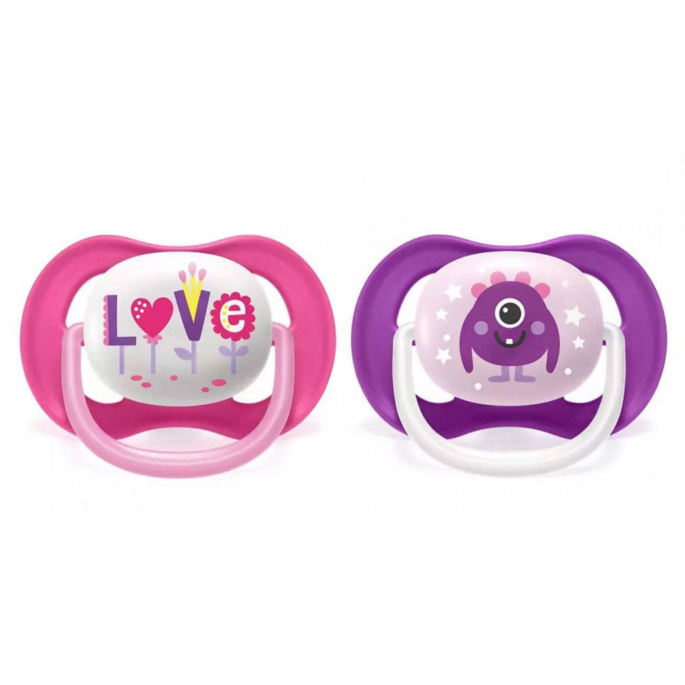 Avent Ultra-Air Sucettes symétriques Silicone Happy 6 à 18 Mois x2