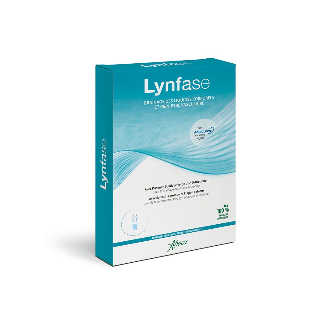 Aboca Métabolisme Lynfase Concentré Drainage & Bien-Etre Vasculaire 12 Flacons