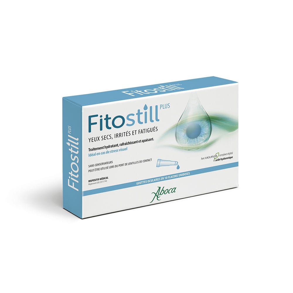 Aboca Yeux Fitostill Plus Gouttes Oculaires Protectrices & Apaisantes Yeux Irrités 10 Flacons Unidoses