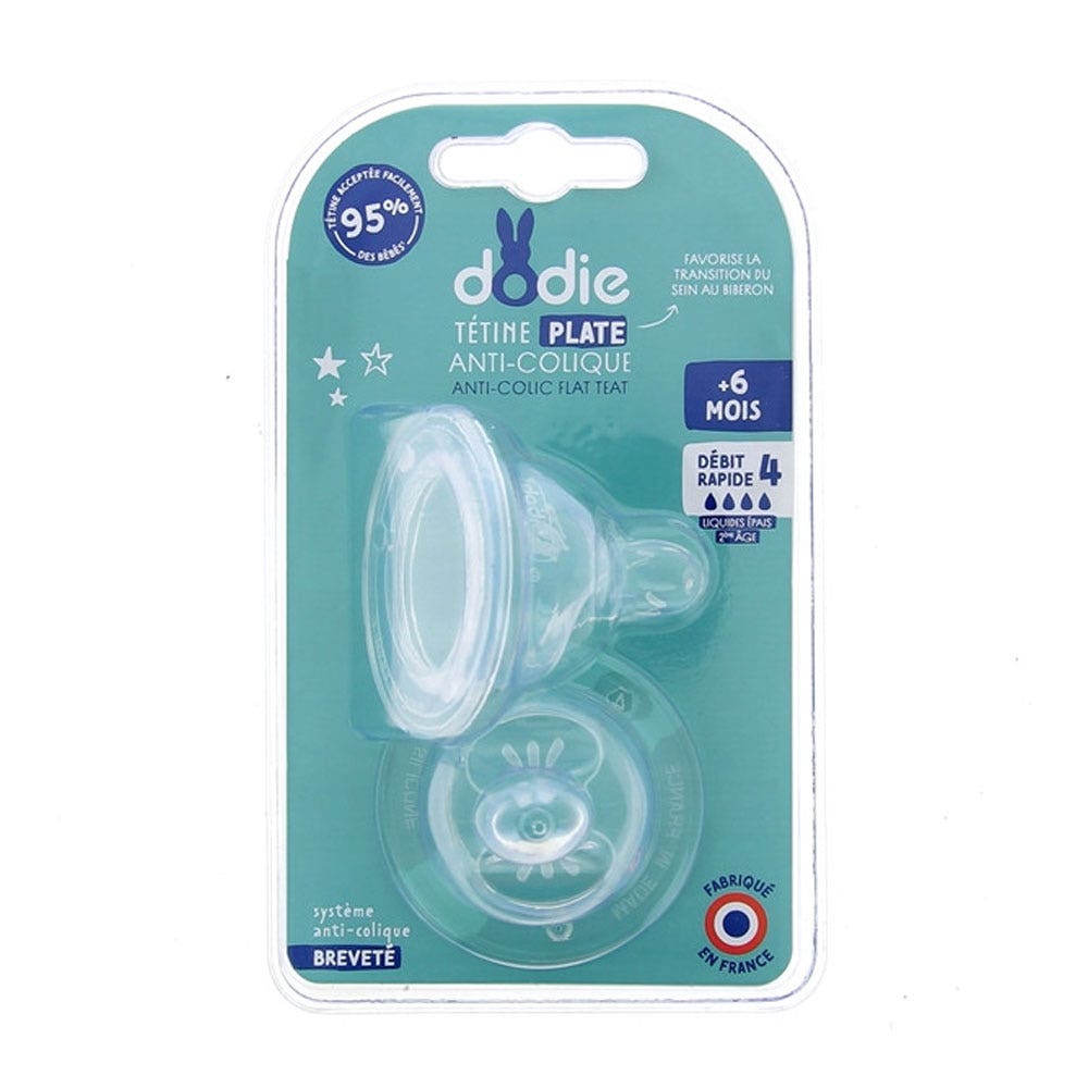 Dodie Tétines Plates Col Large 6 Mois Et Plus x2