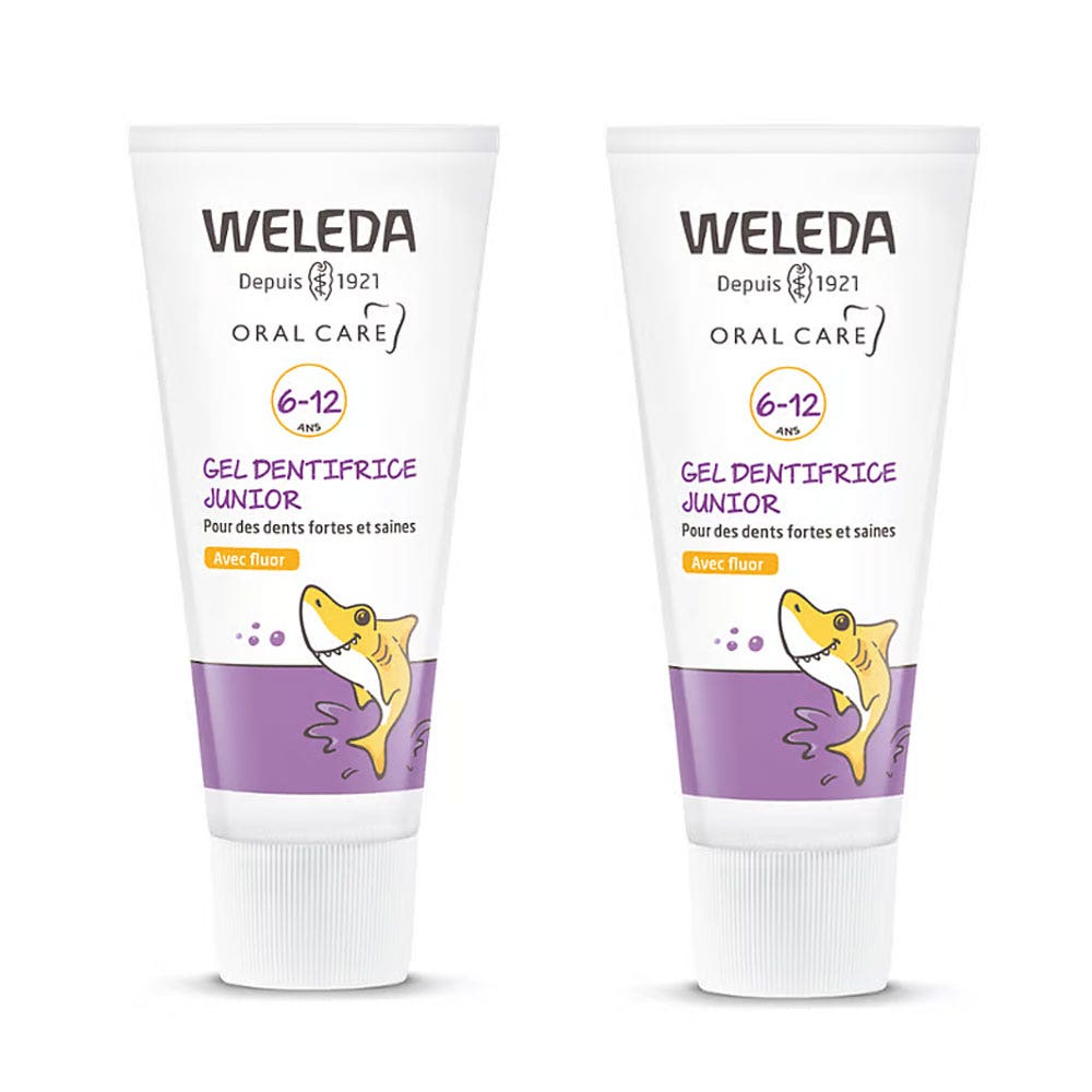 Weleda Gel Dentifrice Junior 6-12 Ans Avec Fluor 2x50ml