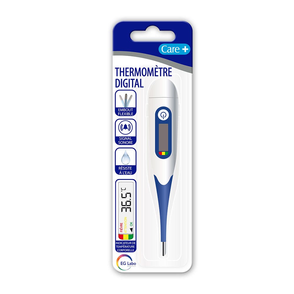 Care+ Thermomètre digital avec embout flexible et résistant à l'eau x1