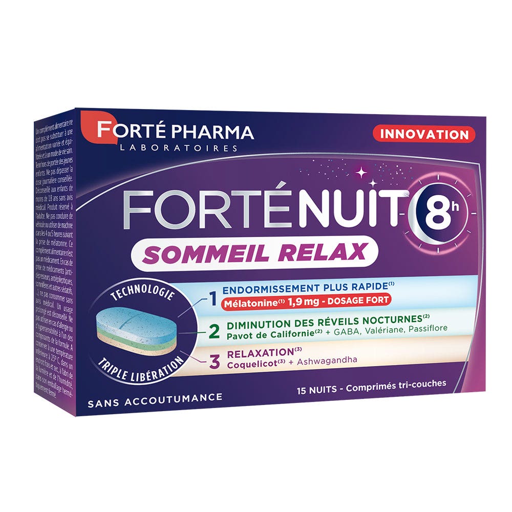 Forté Pharma Forté Nuit 8h Sommeil Relax 15 comprimés