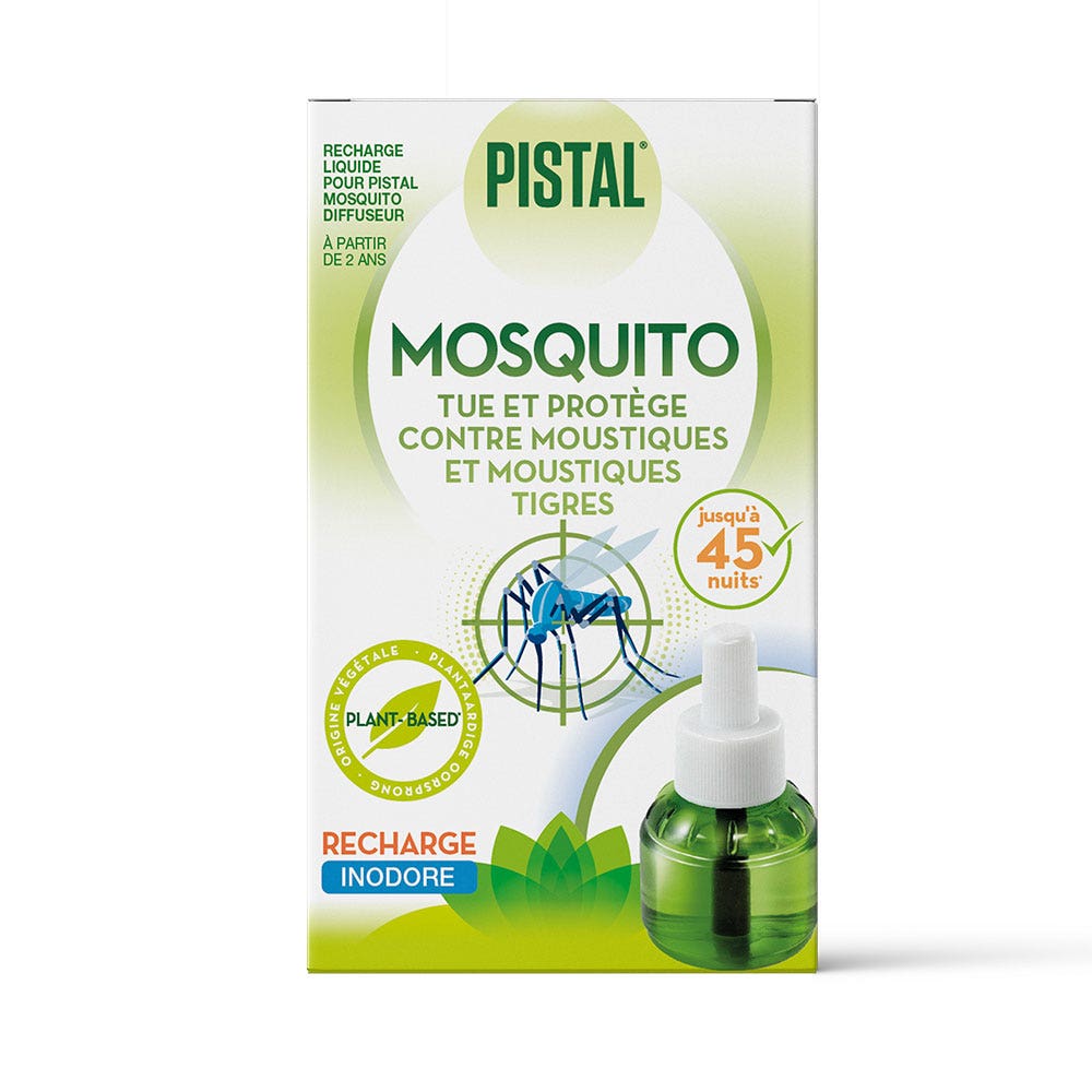 Pistal Mosquito Recharge pour Diffuseur anti-moustiques Végétale 45 nuits