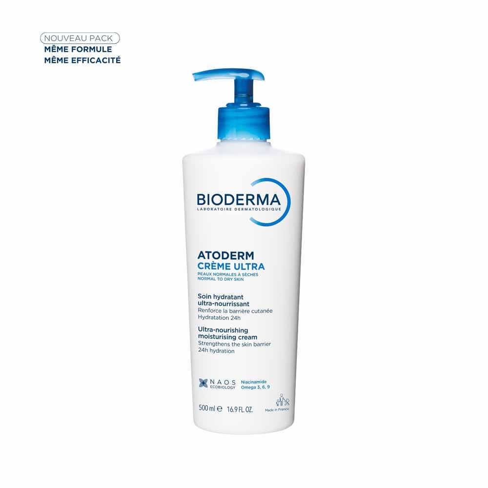Crème hydratante visage corps 500ml Atoderm Peaux sensibles Bioderma